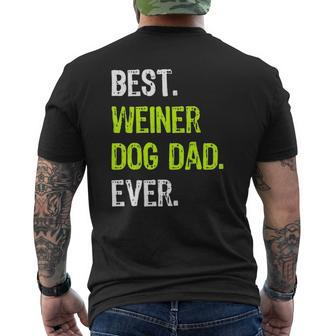 Best Weiner Dog Dad Ever Fathers Day Dachshund Mens Back Print T-shirt | Mazezy