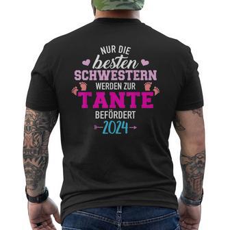 Beste Schwestern Werden Zur Tante Befördert 2024 T-Shirt mit Rückendruck - Geschenkecke