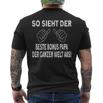 Bester Bonus Papa Der Welt Bonuspapa S T-Shirt mit Rückendruck - Geschenkecke