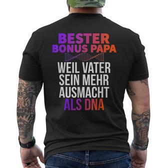 Bester Bonus Papa Weilater Sein Mehr Ausmacht Dna T-Shirt mit Rückendruck - Geschenkecke