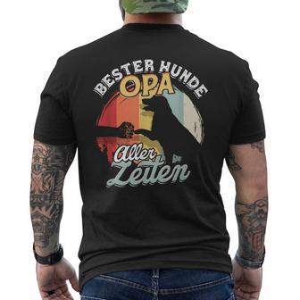 Bester Hunde Opa Aller Zeiten Retro Kurzärmliges Herren-T-Kurzärmliges Herren-T-Shirt, Lustiges Haustier Großvater Geschenk - Seseable