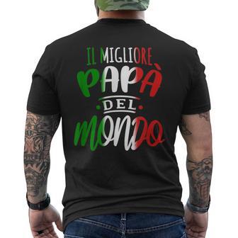 Bester Papa Der Welt Italian Italian Slogan T-Shirt mit Rückendruck - Geschenkecke