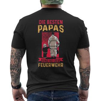 Bester Papa Feuerwehr Best Papa Fire Brigade T-Shirt mit Rückendruck - Geschenkecke