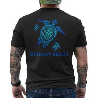 Bethany Beach Delaware Sea Blue Tribal Turtle Men's T-shirt Back Print - Monsterry