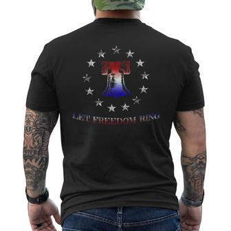 Betsy Ross Vintage Patriotic Liberty Bell Flag Inspired Men's T-shirt Back Print - Monsterry CA