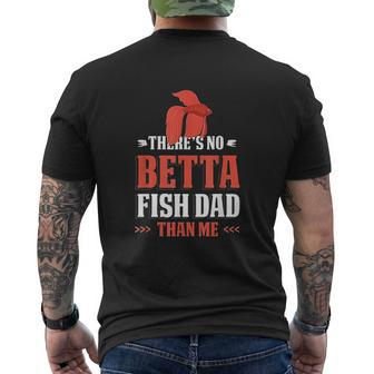 Betta Fish Dad Aquarium Fish Keeper Mens Back Print T-shirt | Mazezy
