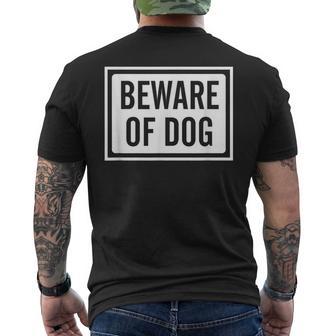 Beware Of Dog Sign Logo Men's T-shirt Back Print - Monsterry CA