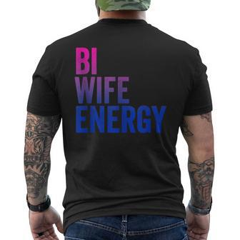 Bi Wife Energy Lgbtq Support Lgbt Bisexual Flag Vintage V2 Mens Back Print T-shirt - Thegiftio UK