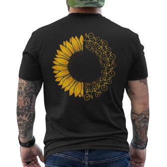 Bicycle Sunflower Bike Lover Biking Cycle Men's T-shirt Back Print | Mazezy