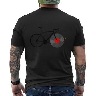 Bicycle Vinyl Record Player Bike Sound Music Notes Men's T-shirt Back Print - Monsterry