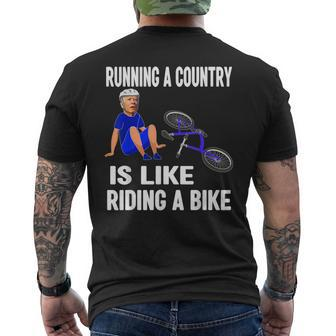 Biden Falls Off Bike Joe Biden Falling Off His Bicycle Mens Back Print T-shirt - Thegiftio