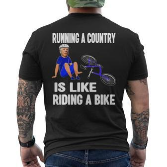 Biden Falls Off Bike Joe Biden Falling Off His Bicycle Men's T-shirt Back Print | Mazezy CA