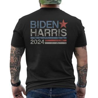 Biden Harris 2024 Retro Vintage Distressed Men's T-shirt Back Print | Mazezy