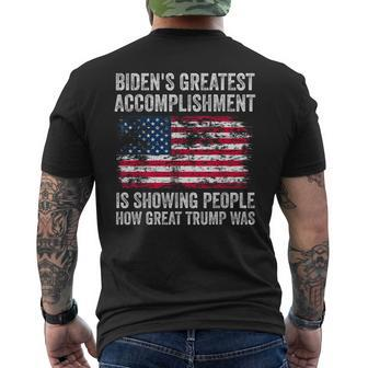 Biden's Accomplishment Is Showing People How Great Trump Was Men's T-shirt Back Print - Monsterry