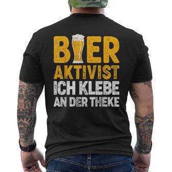 Bier-Aktivist Schwarzes Kurzärmliges Herren-T-Kurzärmliges Herren-T-Shirt, Ich Klebe An Der Theke Lustiges Biertrinker-Design - Seseable