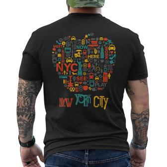 Big Apple Of New York City Usa Nyc Men's T-shirt Back Print - Monsterry