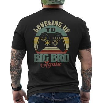 Big Brother Again Leveling Up To Big Bro Again Vintage Gamer Men's T-shirt Back Print - Thegiftio UK