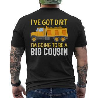 Big Cousin Construction Truck Dump I've Got Dirt Baby Reveal Men's T-shirt Back Print - Monsterry CA