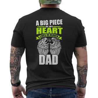 A Big Piece Of My Heart Lives In Heaven And He Is My Dad Men's T-shirt Back Print - Monsterry DE