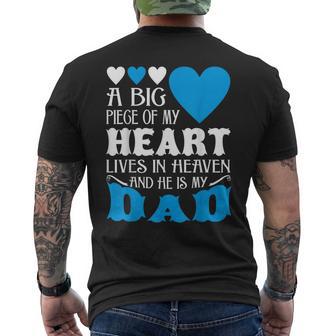 A Big Piece Of My Heart Lives In Heaven My Dad Men's T-shirt Back Print - Monsterry UK