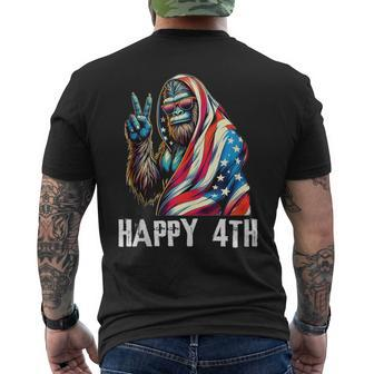 Bigfoot 4Th Of July Happy 4Th Patriotic Usa Ns Boys Men's T-shirt Back Print - Monsterry