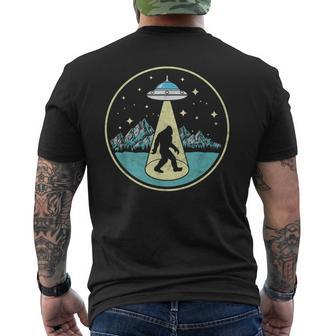 Bigfoot Abduction Vintage Sasquatch & Ufo Alien Graphic Men's T-shirt Back Print - Monsterry UK