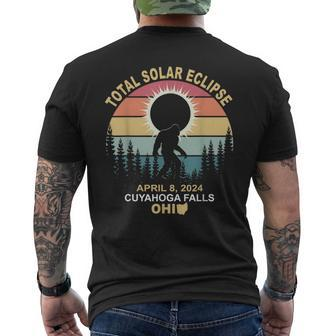 Bigfoot Cuyahoga Falls Ohio Total Solar Eclipse 2024 Men's T-shirt Back Print - Monsterry