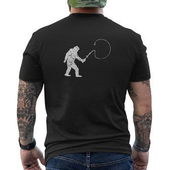 Bigfoot Fishing Sasquatch Lake Sail Boat Distressed Shirt Mens Back Print T-shirt - Thegiftio UK