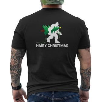 Bigfoot Hairy Christmas Holiday Sasquatch Mens Back Print T-shirt - Thegiftio UK
