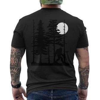 Bigfoot Hiding In Forest For Sasquatch Believers Men's T-shirt Back Print - Monsterry