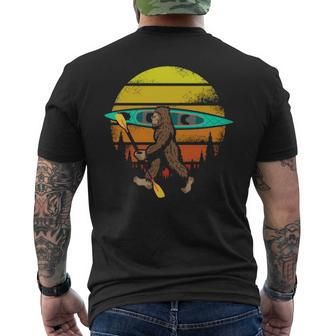 Bigfoot Kayak Canoe Camping Outdoor Kayaking Men's T-shirt Back Print | Mazezy