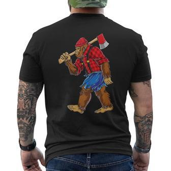 Bigfoot Lumberjack Sasquatch Carpenter Men Dad Boys Men's T-shirt Back Print | Mazezy UK