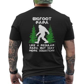 Bigfoot Papa Sasquatch Tee Mens Back Print T-shirt | Mazezy