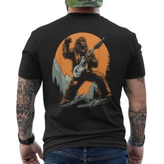 Bigfoot Playing Electric Guitar Sasquatch Rocker Men's T-shirt Back Print - Monsterry DE