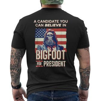 Bigfoot For President Believe Vote Elect Sasquatch Candidate Men's T-shirt Back Print - Thegiftio UK