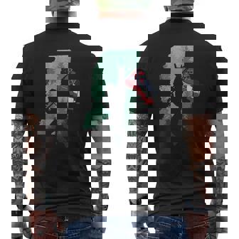Bigfoot Rock And Roll Mississippi Flag In The Forest Mens Back Print T-shirt - Thegiftio UK