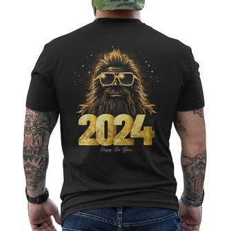Bigfoot Sasquatch 2024 Happy New Year New Years Eve Party Men's T-shirt Back Print - Thegiftio UK