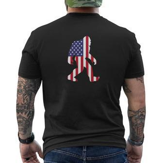 Bigfoot Sasquatch Yeti Usa Flag Patriot Mens Back Print T-shirt - Thegiftio UK