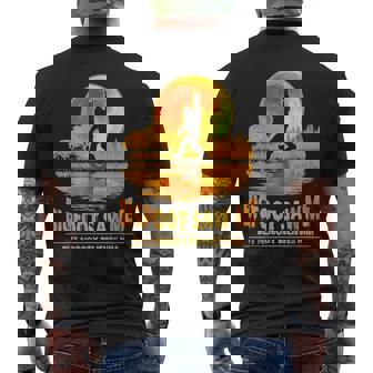 Bigfoot Saw Me But Nobody Believes Him Bigfoot Night Stroll Men's T-shirt Back Print - Monsterry