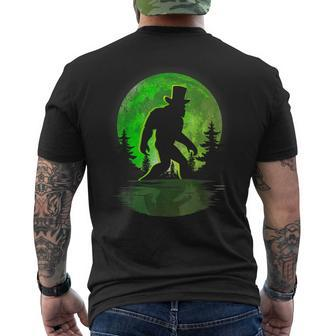 Bigfoot St Patrick's Day Green Moon Sasquatch Bigfoot Men's T-shirt Back Print - Seseable