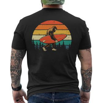 Bigfoot Surfer Retro Surfingboard Surfing Beach Surfboard Men's T-shirt Back Print | Mazezy