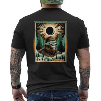 Bigfoot Total Solar Eclipse 2024 Kentucky Sasquatch Vintage Men's T-shirt Back Print - Thegiftio UK