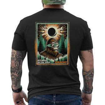 Bigfoot Total Solar Eclipse 2024 Vermont Sasquatch Vintage Men's T-shirt Back Print | Mazezy UK