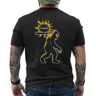 Bigfoot Total Solar Eclipse April 8 2024 Men's T-shirt Back Print | Mazezy