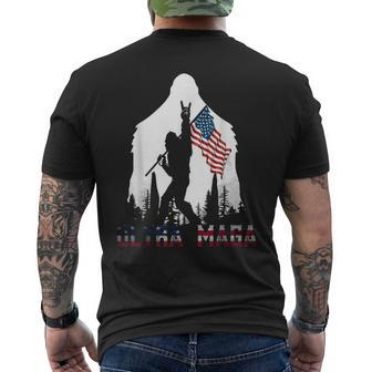 Bigfoot Ultra Maga Usa Flag For Sasquatch Trump Lover 2024 Men's T-shirt Back Print - Monsterry CA