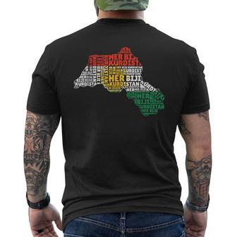 Her Biji Kurdistan Flag Kurde Country T-Shirt mit Rückendruck - Seseable