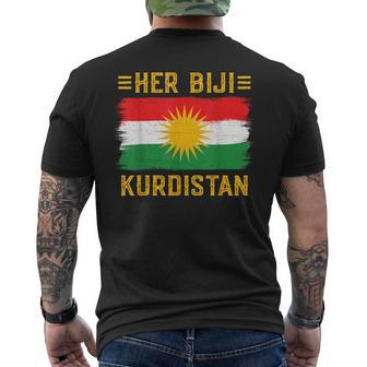 Her Biji Kurdistan Flag Kurdish Kurd Erbil Kurdi Kurdistan T-Shirt mit Rückendruck - Geschenkecke