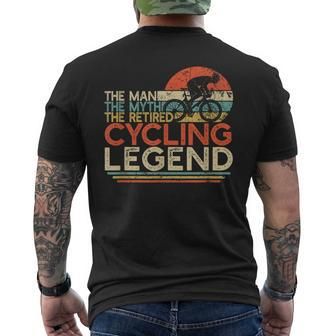 Bike Cyclist Retirement Man Myth Retired Cycling Legend Men's T-shirt Back Print - Thegiftio UK