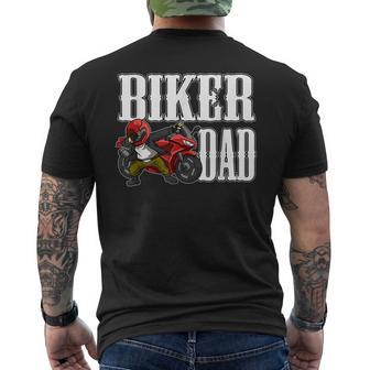 Bike Dabbing Motorcycle Fathers Day Motorbike Biker Dad Men's T-shirt Back Print - Monsterry DE