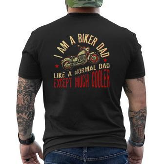 I Am A Biker Dad Motorcycle Riding Mens Back Print T-shirt | Mazezy